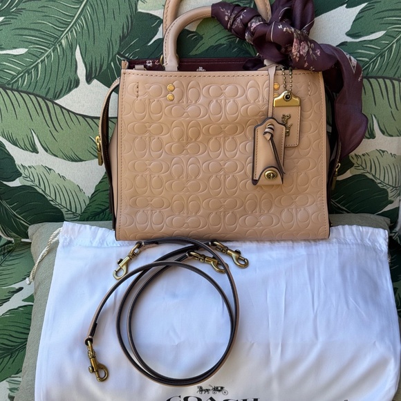 Coach Rogue Bag 25 In Signature Leather With Floral Bow Print Interior - Picture 5 of 16